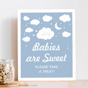 Blue Cloud Baby Dusche Gefallen Poster