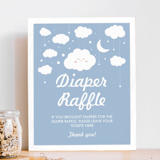 Blue Cloud Baby Dusche Windeln Raffle Game Poster (Von Creator hochgeladen)