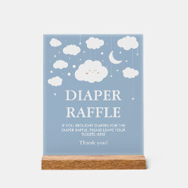 Blue Cloud Baby Duwer Diaper Raffle Acrylschild