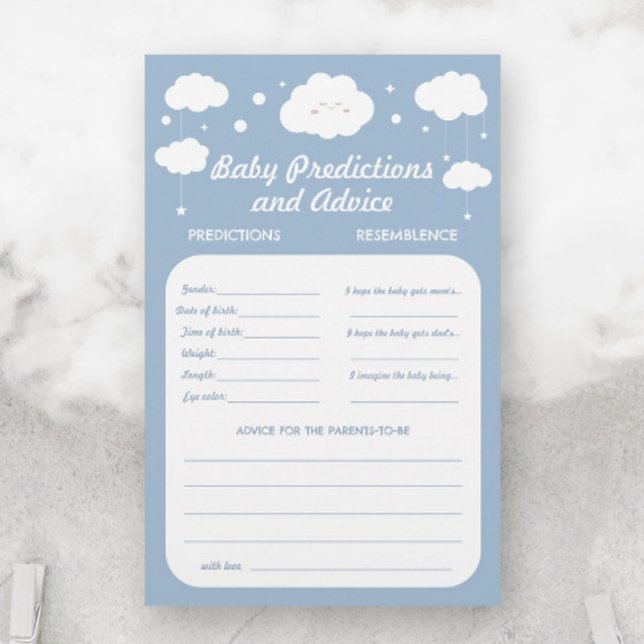 Blue Cloud Baby Shower Predictions Game (Von Creator hochgeladen)