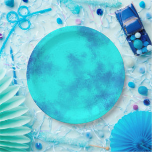 Blue Cloud Effect Paper Plate Pappteller