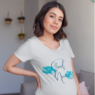Blue Cloud Nine Baby Dusche T-Shirt
