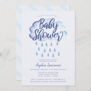 Blue Cloud und Raindrops Baby Dusche Einladung