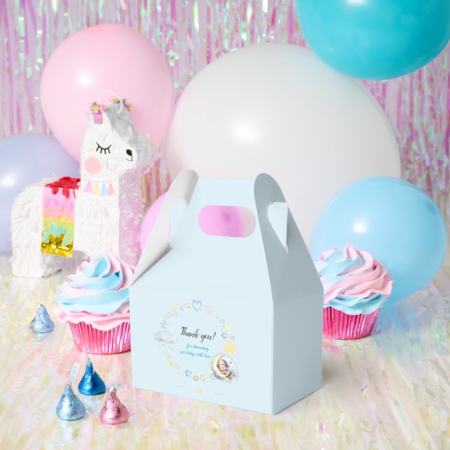 Blue Clouds and Stars Sleepy Baby Bear Dusche Geschenkschachtel (Party)