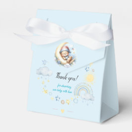 Blue Clouds Stars und Regenbogen Sleepy Teddy Bear Geschenkschachtel