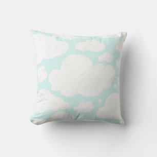 Blue Clouds Watercolor Baby Kinderzimmer Kissen