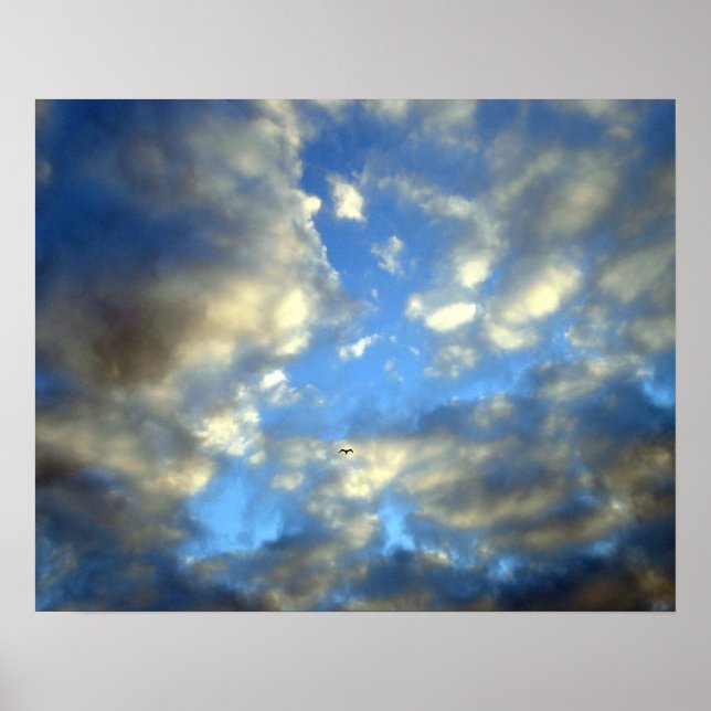 Blue Cloudy Sky Motivierend Poster Print (Vorne)