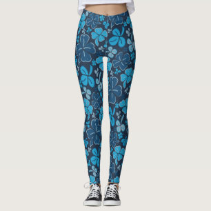 Blue Clover Kleeblatt Pattern St Patrick`s Day Leggings