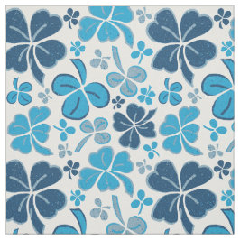 Blue Clover Kleeblatt Pattern St Patrick`s Day Stoff
