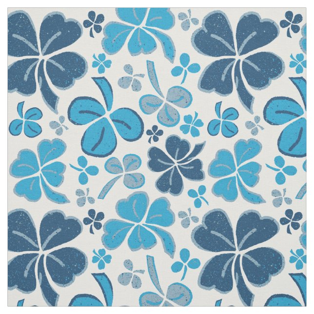 Blue Clover Kleeblatt Pattern St Patrick`s Day Stoff (Muster)