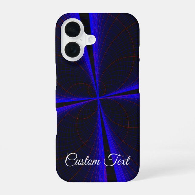 Blue Clover Leaf Geometric iPhone 16 Case iPhone 16 Hülle (Rückseite)