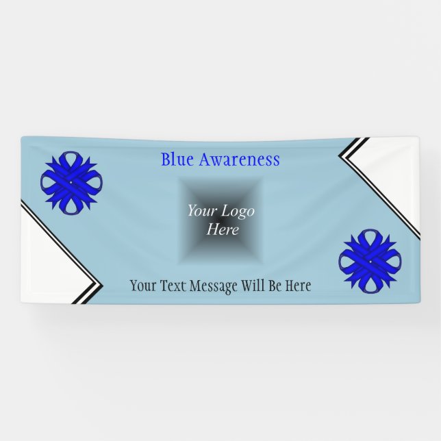 Blue Clover Ribbon von Kenneth Yoncich Banner (Horizontal)