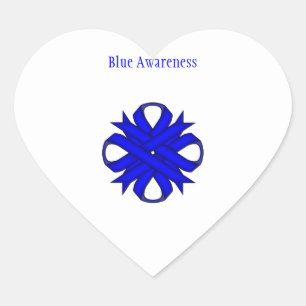 Blue Clover Ribbon von Kenneth Yoncich Herz-Aufkleber