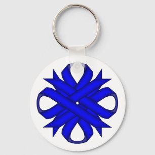 Blue Clover Ribbon von Kenneth Yoncich Schlüsselanhänger