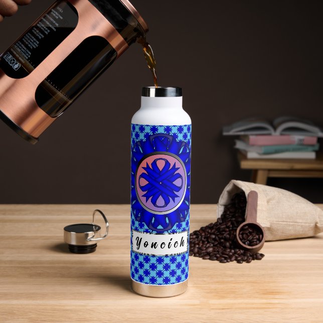 Blue Clover Ribbon von Kenneth Yoncich Trinkflasche (Kaffee)