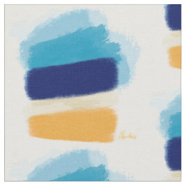 Blue Coastal Brushstroke von Margaret Juul Stoff
