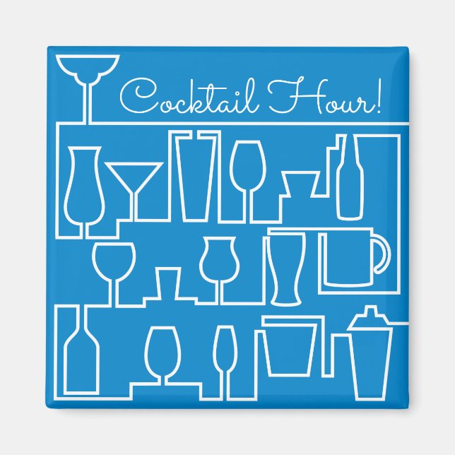 Blue Cocktail Party Magnet (Vorne)