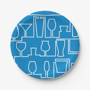 Blue Cocktail Party Pappteller