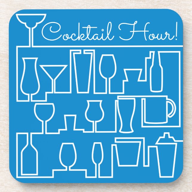 Blue Cocktail Party Untersetzer (Vorderseite)