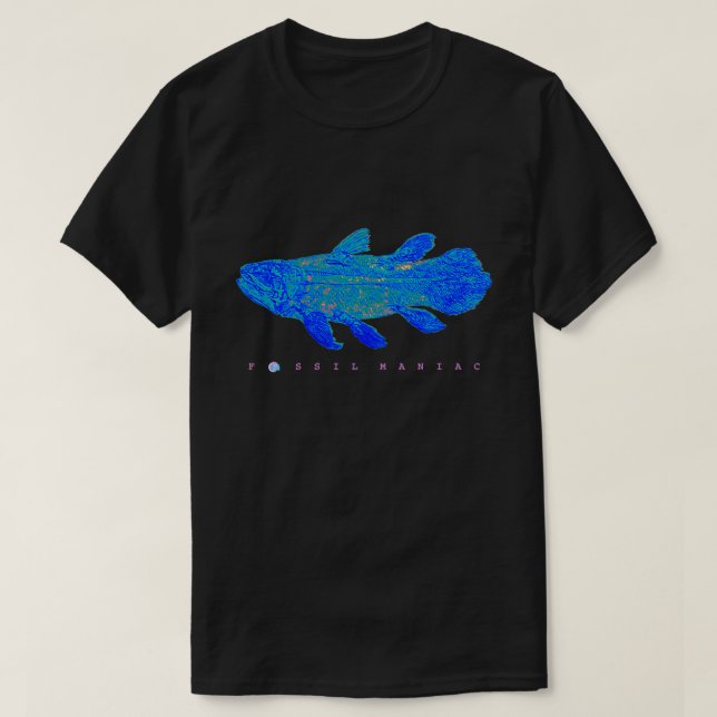 Blue Coelacanth Fossil T-Shirt (Design vorne)
