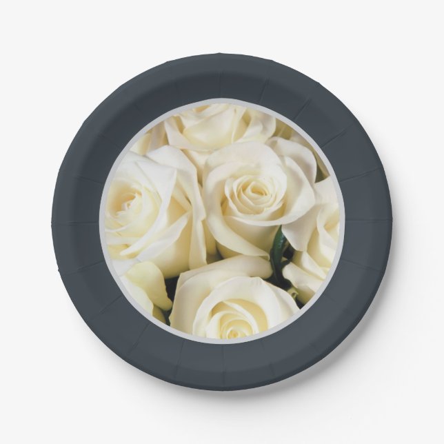 Blue CoIor aus Papierplatten-Stahl mit Elfenbeinfa Pappteller (Vorderseite)