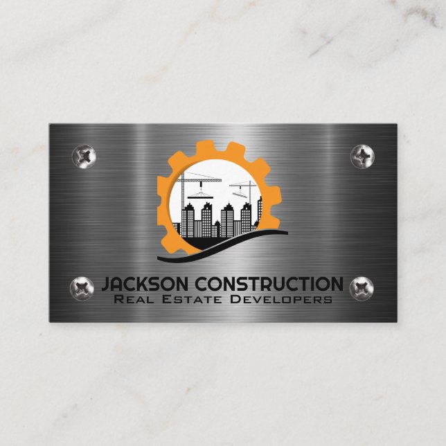 Blue Collar Construction | Bauunternehmer | Immobi Visitenkarte (Vorderseite)