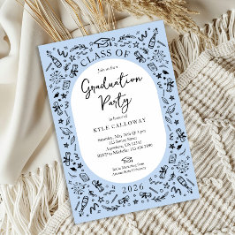Blue College Graduation Invitation Einladung