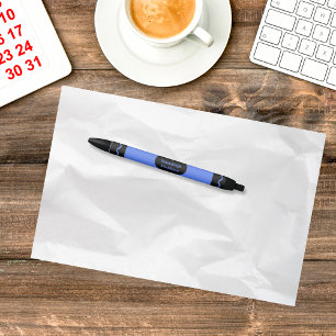 Blue Color Crayon Wrap Monogram Kugelschreiber
