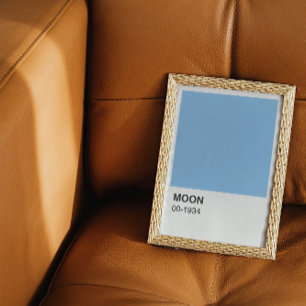 Blue Color Moon Song - Weiße Grenze Poster