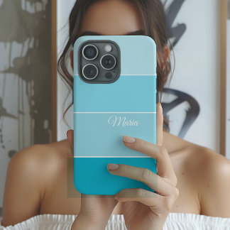 Blue Colorblock Personalized  iPhone 16 Hülle