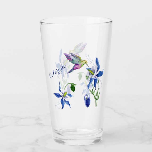 Blue Columbia Garden Hummingbird Glas (Vorderseite)