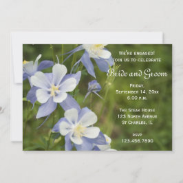 Blue Columbine Blume Engagement Party Einladung