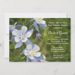 Blue Columbine Blume Post Wedding Brunch Einladung