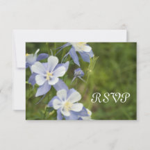 Blue Columbine Wedding RSVP Response Card