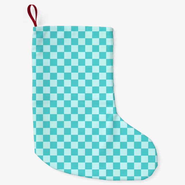 Blue Combination Classic Checkerboard von STaylor Kleiner Weihnachtsstrumpf (Vorderseite)