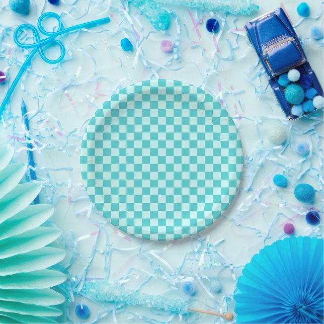 Blue Combination Classic Checkerboard von STaylor Pappteller (Party)