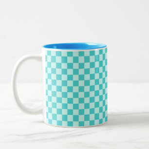 Blue Combination Classic Checkerboard von STaylor Zweifarbige Tasse