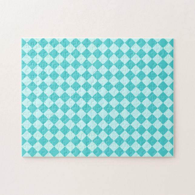 Blue Combination Diamond Pattern von Shirley Taylo Puzzle (Horizontal)
