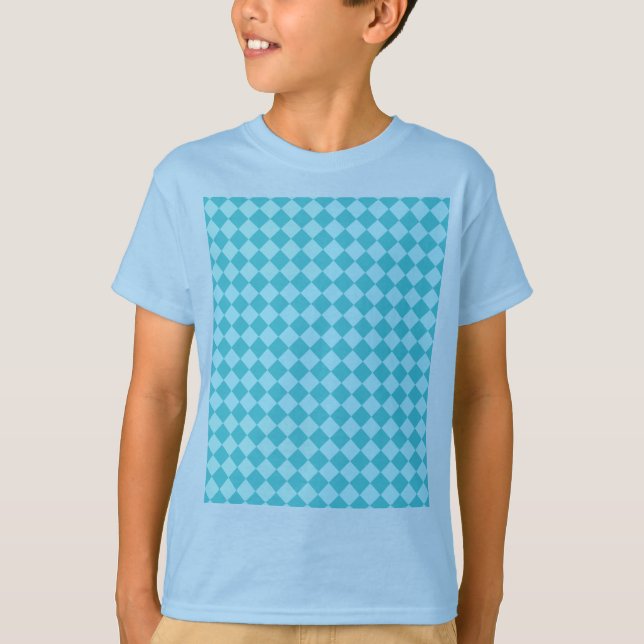 Blue Combination Diamond Pattern von Shirley Taylo T-Shirt (Vorderseite)