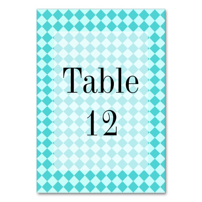 Blue Combination Diamond Pattern von Shirley Taylo Tischnummer (Vorderseite)