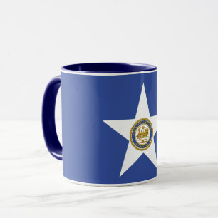 Blue Combo Tasse mit der Flagge von Houston