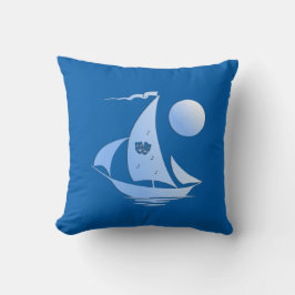 Blue Comedy und Tragedy Theater Sailboat Kissen