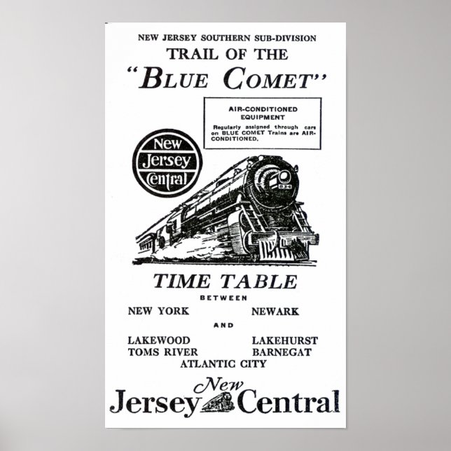 Blue Comet Train - Luxus-Coach Trains Poster (Vorne)