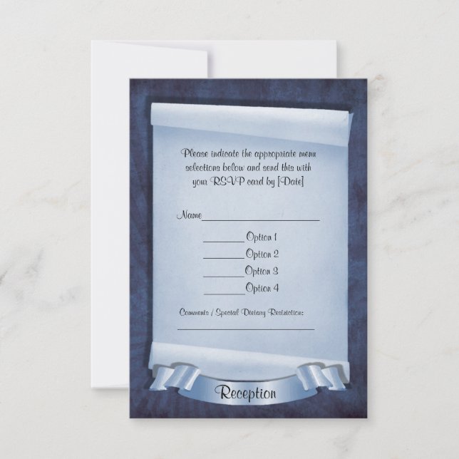 Blue Commitment Zeremonie Custom Empfang Cards Einladung (Vorderseite)