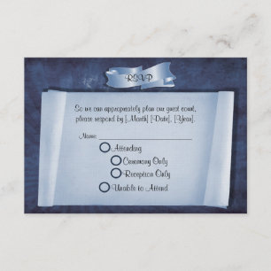 Blue Commitment Zeremonie Custom RSVP Cards Karte