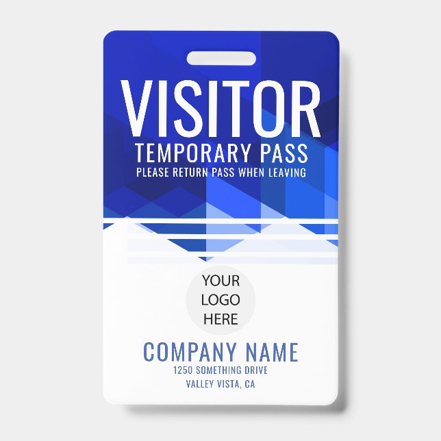 Blue Company Logo Visitenkarte ID Ausweis (Front)