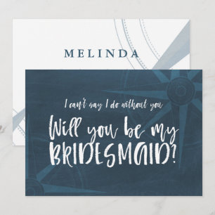 Blue Compass Nautical Werden Sie meine Bridesmaid  Einladung