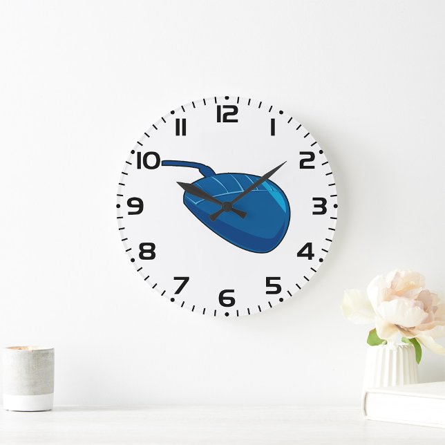 Blue Computer Mouse Große Wanduhr (Von Creator hochgeladen)