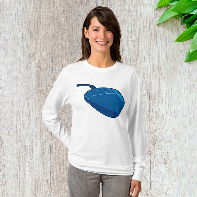 Blue Computer Mouse Womens Long Sleeve T-Shirt (Von Creator hochgeladen)