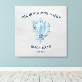 Blue Conch Muschel Leinwanddruck